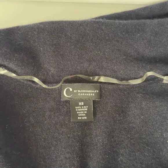 C by Bloomingdale's Women's Blue 100% Cashmere Cardigan Set - Picture 6 of 8